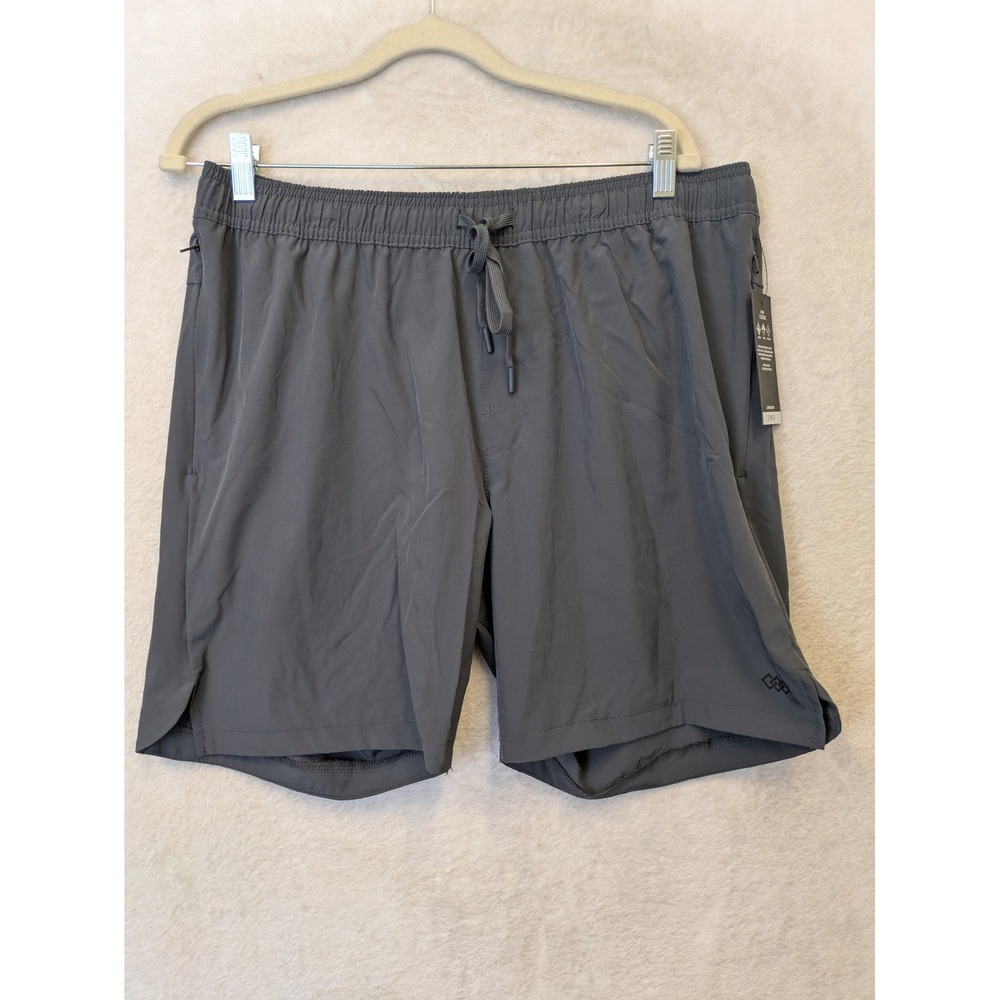 NEW LEG3ND Athletic Shorts Men's Large Gray Wicking Stretch Zip Pockets